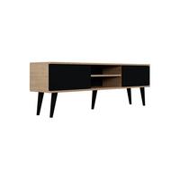 TV-MÖBEL Toronto Schwarz und Holz - Schwarz/Braun, Holzwerkstoff (160/55/35cm) - Petits-meubles