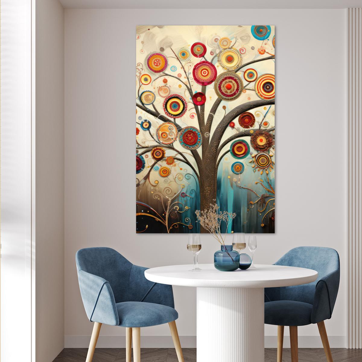 POSTER Baum - Baum des Lebens - Farbe Wandbild Schlafzimmer 80x120 cm - Braun, Papier (80/120/0.1cm) - MuchoWow