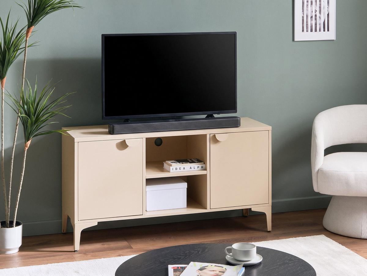 TV-MÖBEL Metall Beige Ardura - Beige, Metall (120/64/40cm) - Beliani