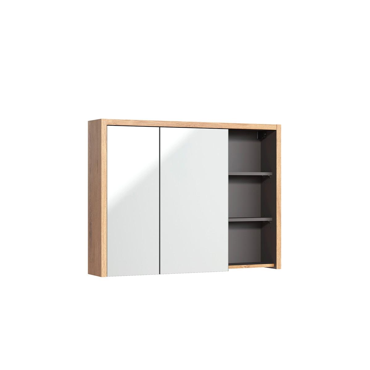 BADMÖBEL 100cm Rigel 2er-Set Holz und Anthrazit - Braun, Holzwerkstoff (100/60/45.5cm) - Petits-meubles