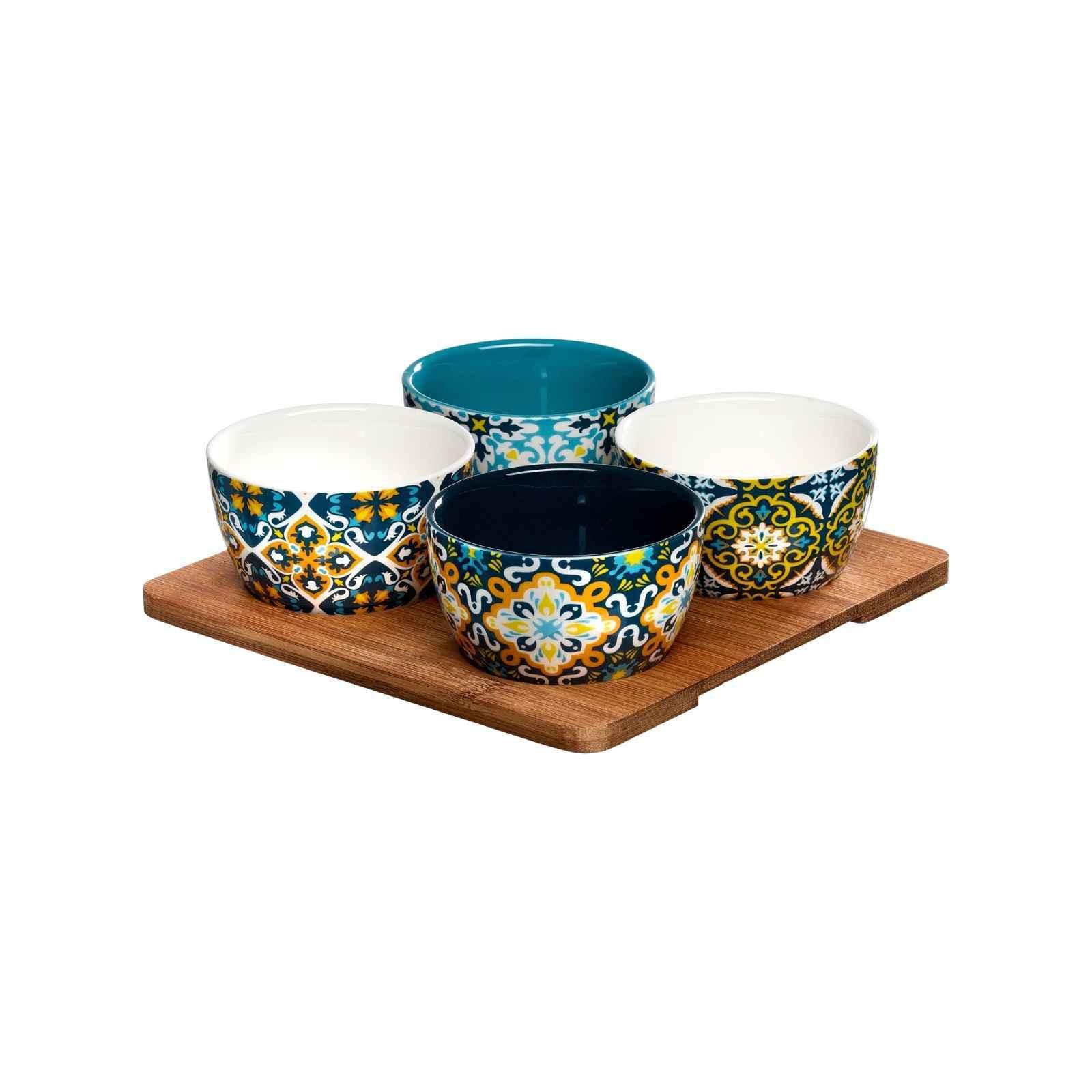 SERVIERSCHALEN-SET MIT TABLETT Benito bunt 5-tlg. - Multicolor, Keramik (22/22/6cm) - Ritzenhoff Breker