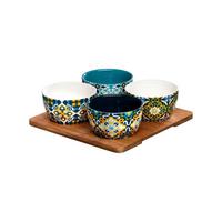 SERVIERSCHALEN-SET MIT TABLETT Benito bunt 5-tlg. - Multicolor, Keramik (22/22/6cm) - Ritzenhoff Breker
