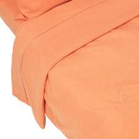 LEINEN-BETTLAKEN ohne Gummizug aus 60% Leinen & 40% Baumwolle - Orange, Textil (240/300cm) - Homescapes