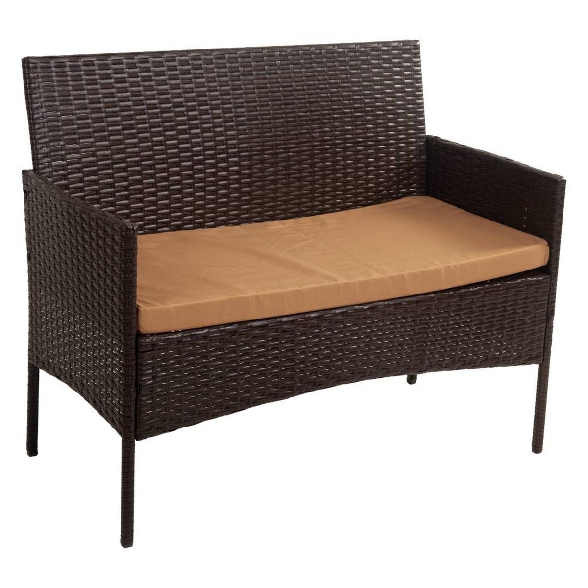 TISCH, SOFA und SESSEL, 4-tlg, Braun - Braun, Naturmaterialien - Wanderlust