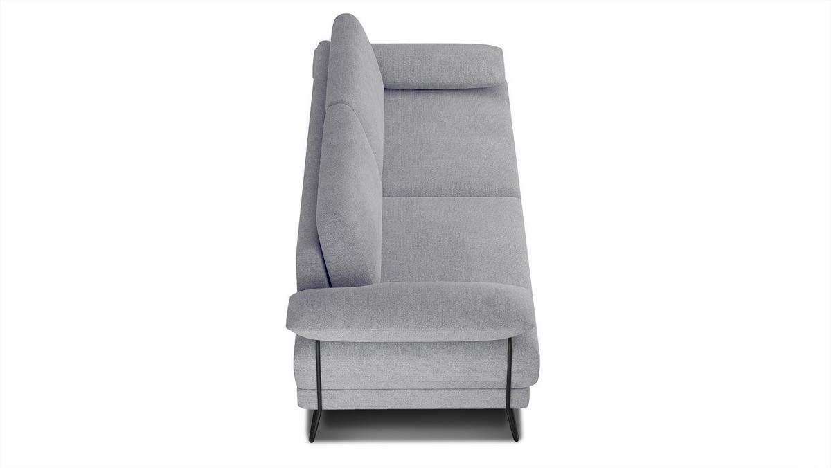 SOFA LORI 3-Sitzer, silberfarben - Silberfarben/Schwarz, Holzwerkstoff/Textil (245/87/96cm) - Wozimo