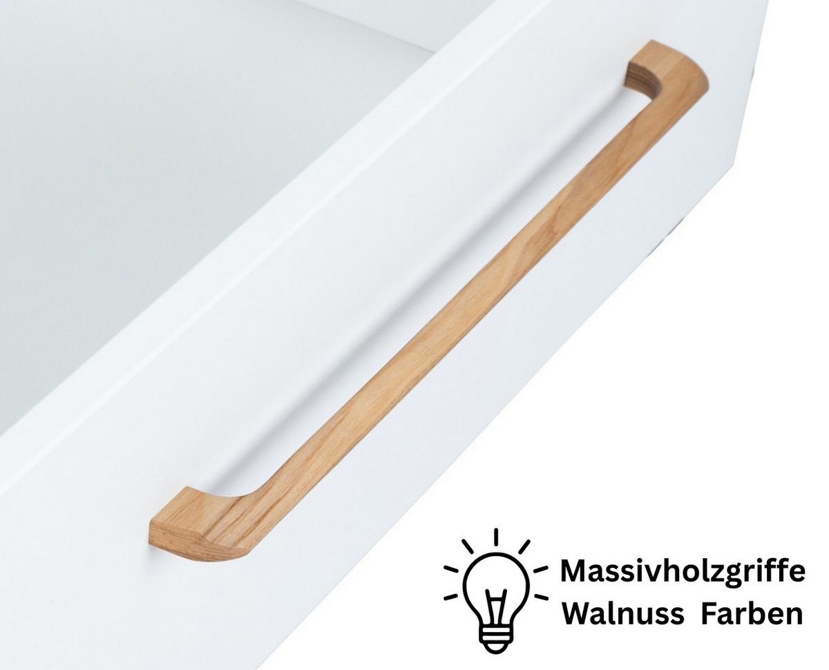 STANDREGAL Lina Soft-Close und Türdämpfung Weiß/Walnuss - Walnussfarben/Weiß, Holz/Holzwerkstoff (114/166/51cm) - arthur berndt