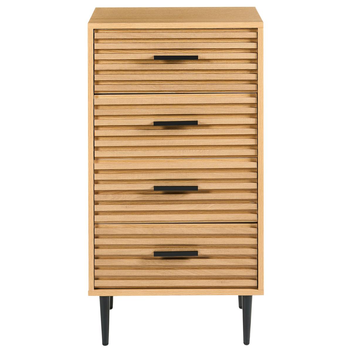 KOMMODE mit 4 Schubladen Hellbraun Keith - Hellbraun, Holzwerkstoff (48/90/40cm) - Beliani