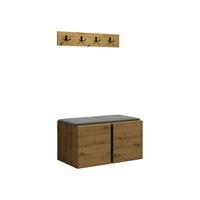 GARDEROBEN-SET Orion VI - Eiche Artisan/Grau, Holzwerkstoff/Kunststoff (84/42/46cm) - MIRJAN24