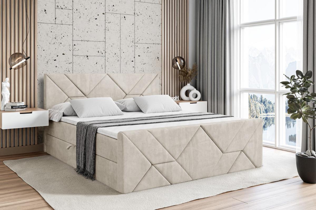 BOXBETT BARWA-Z - 180x200 cm - H3 - Ecru - Ecru, Holzwerkstoff (180/200cm) - ALTDECOR