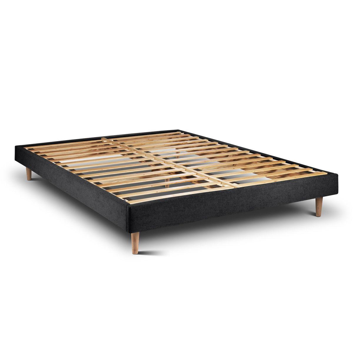LATTENROST – Stoff – Im Bausatz - 135 x 190 cm - Beige/Schwarz, Karton/Holz (135/190cm) - Sommeil de Plomb
