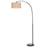 STEHLAMPE Wohnzimmer Stehleuchte mit Lampenschirm aus Leinen, E27 Fassung - Schwarz, Metall (93/34/175cm) - HOMCOM