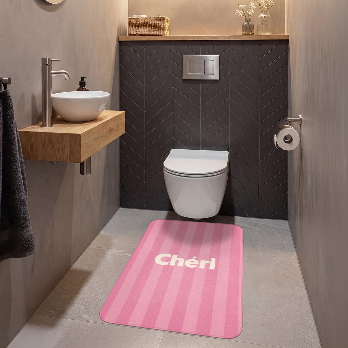 WC-VORLEGER Gestreift - Rosa - Chéri Toilettenvorleger 60x90 cm - Pink, Textil (60/1cm) - OnlyWow