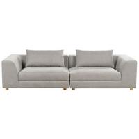 3-SITZER-SOFA hellgrau mit Kissen Lermon - Grau, Textil (260/59/100cm) - Beliani