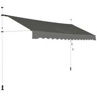 KLEMMMARKISE 400 cm Breit Grau - Grau, Metall (395/300/125cm) - COSTWAY