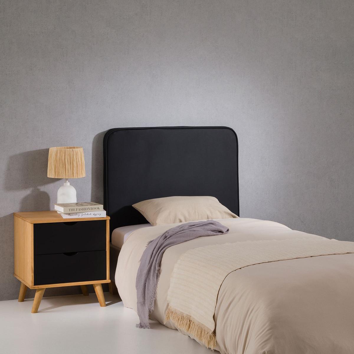 KOPFTEIL ARIELA 90x190 cm schwarz - Schwarz, Textil (90/68/6cm) - IDIMEX
