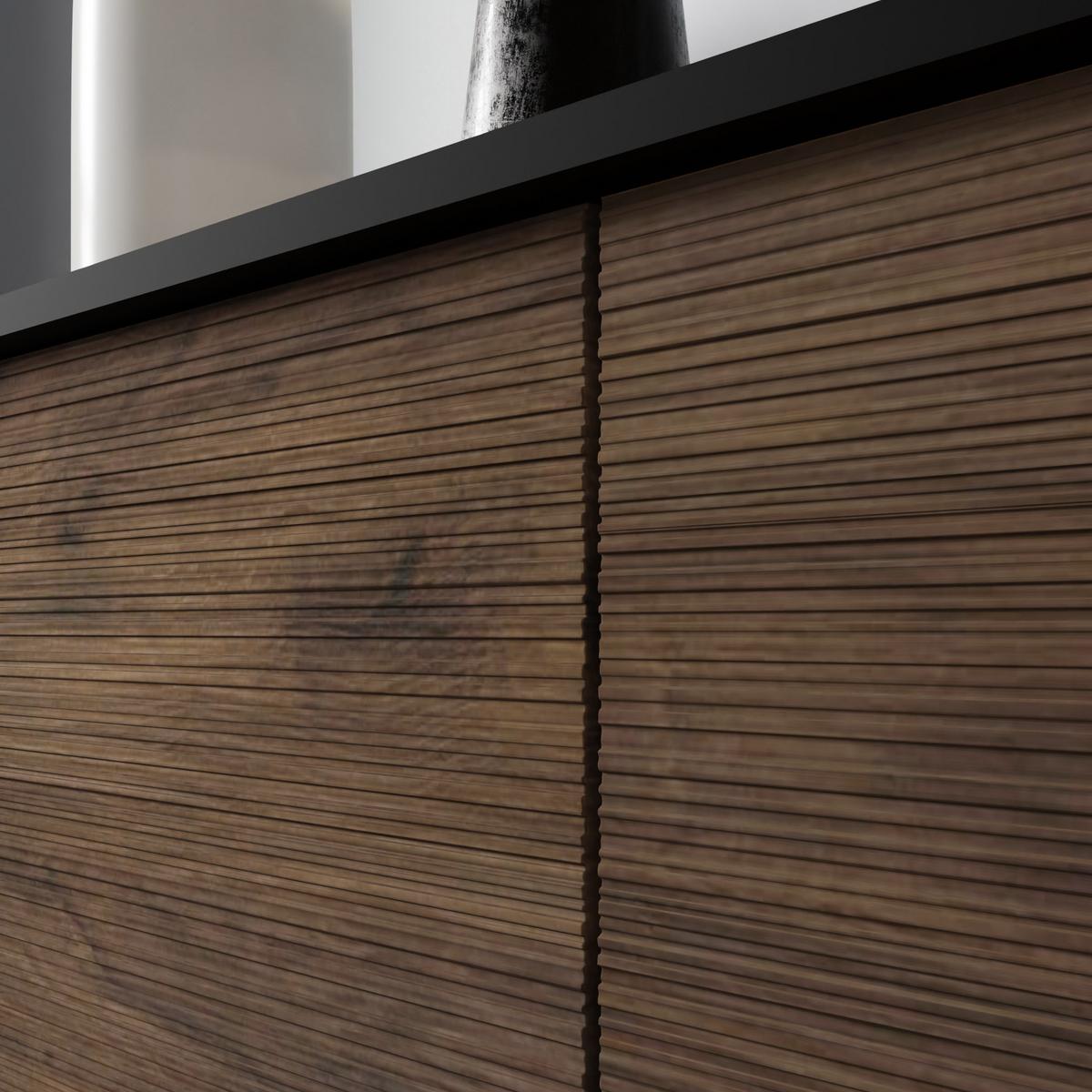 COUCHTISCH Schwarz, Eiche, Gold 110/45/55 - Schwarz, Holzwerkstoff (55/110/45cm) - RAUMHIRSCH FURNITURE