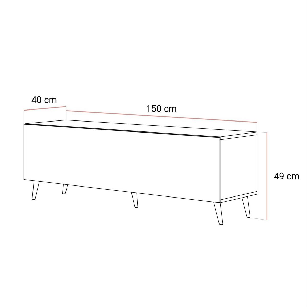 TV-UNIT COLGANTE NUSSBAUM 150 auf Füßen LED - Nussbaumfarben, Holzwerkstoff (150/49/40cm) - Lookway