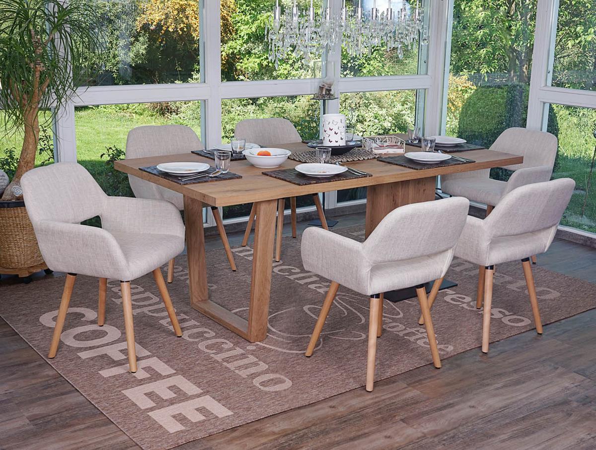 ESSZIMMERSTUHL Cremeweiß 6er-Set - Greige/Weiß, Holz (56/78/57cm) - MCW