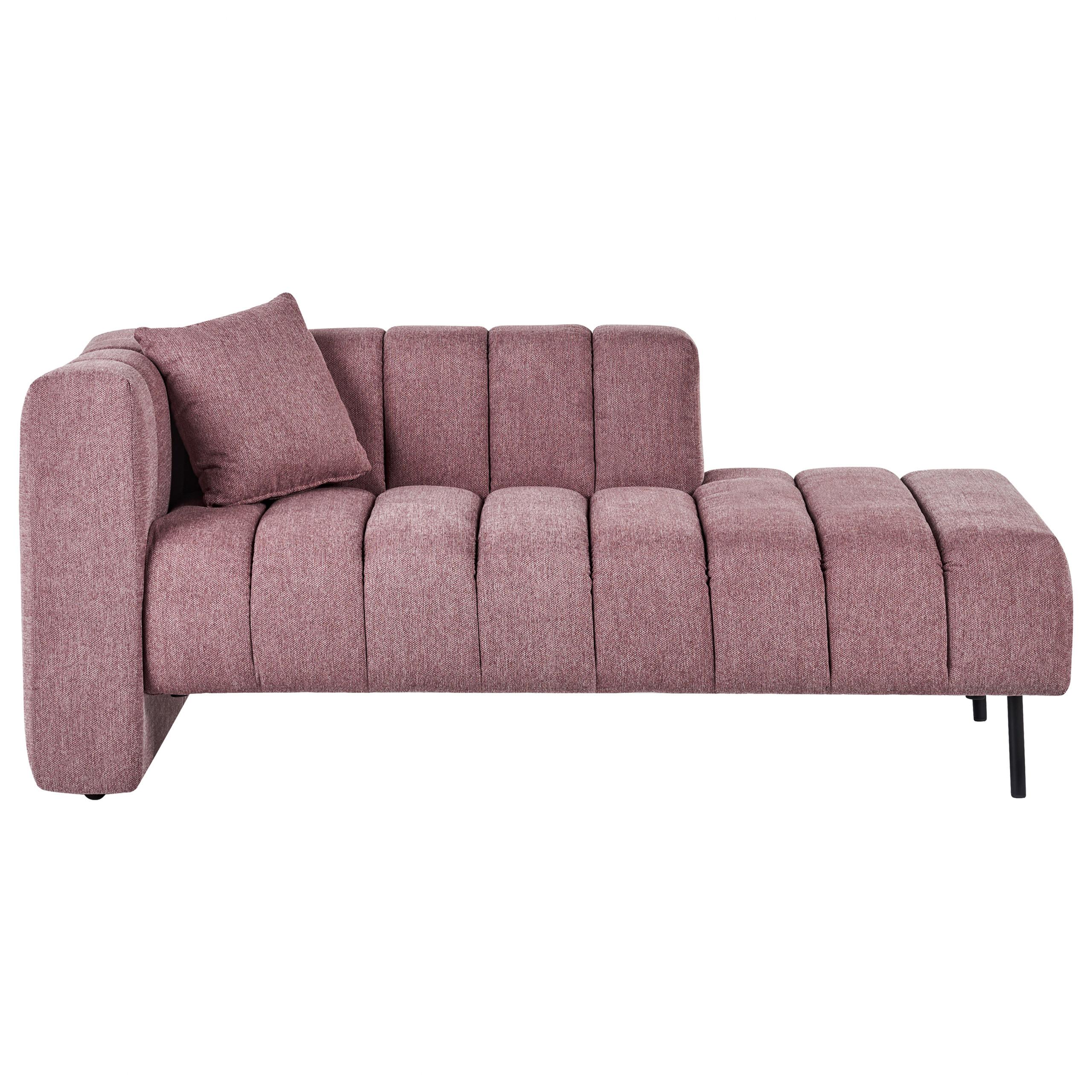 CHAISELONGUE-LINKSSEITIGE Stoff Rosa Lannils - Pink/Schwarz, Textil (173/73/79cm) - Beliani