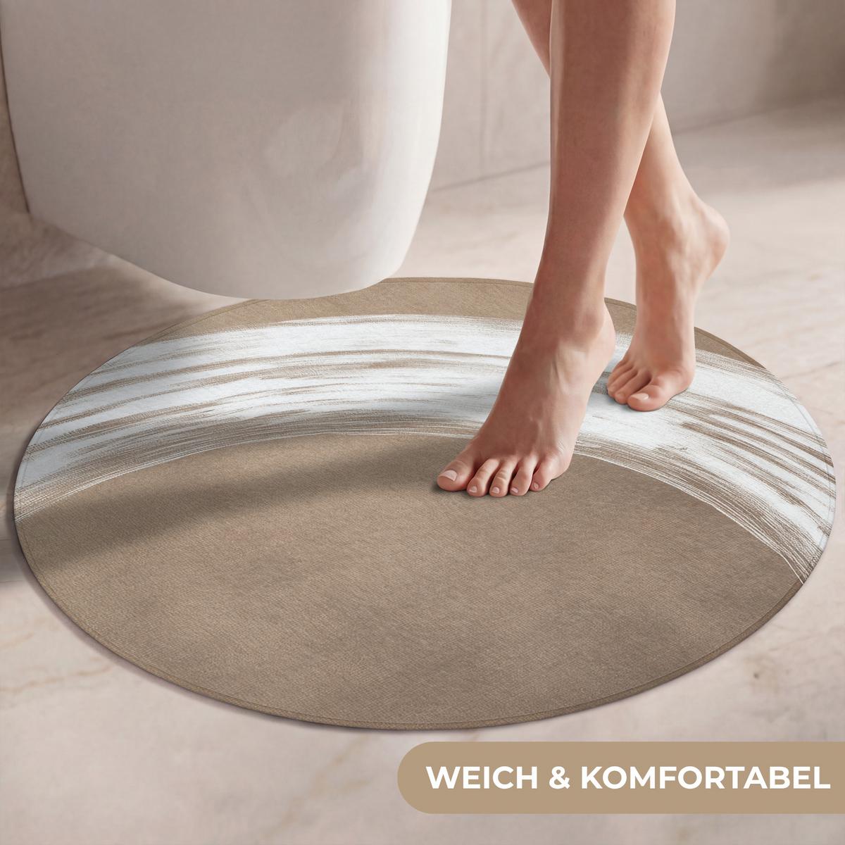 WC-VORLEGER Farbe - Braun - Japandi Toilettenteppich 70x70 cm - Mokka, Textil (70/1cm) - OnlyWow