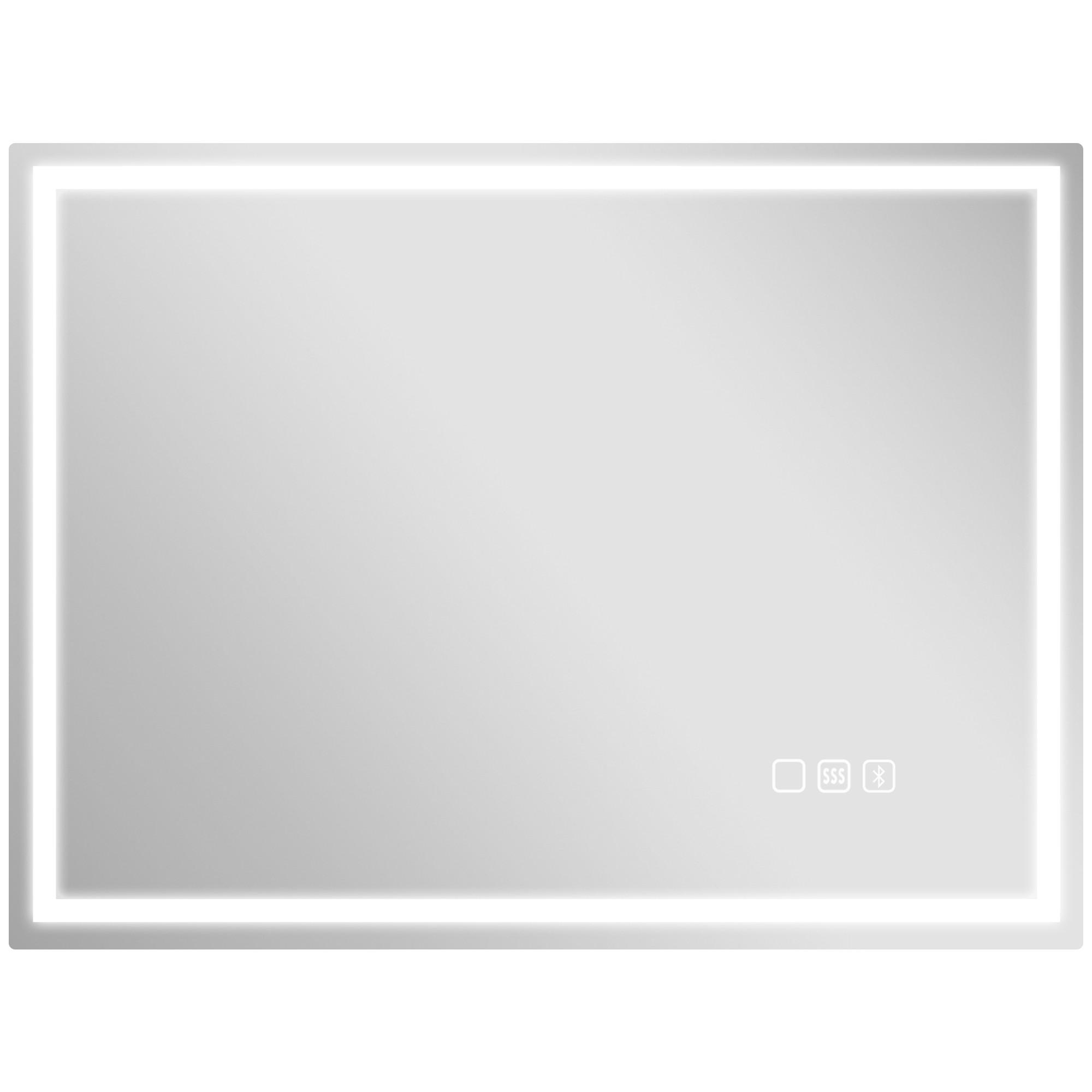 BADSPIEGEL Gehärtetes Glas Silber - Silberfarben, Glas (60/3.5/80cm) - HOMCOM