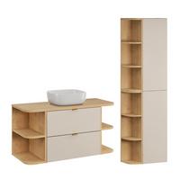 BADMÖBEL 100.4cm Azel 2er-Set Kaschmir - Beige, Holzwerkstoff (100.4/52/46cm) - Petits-meubles