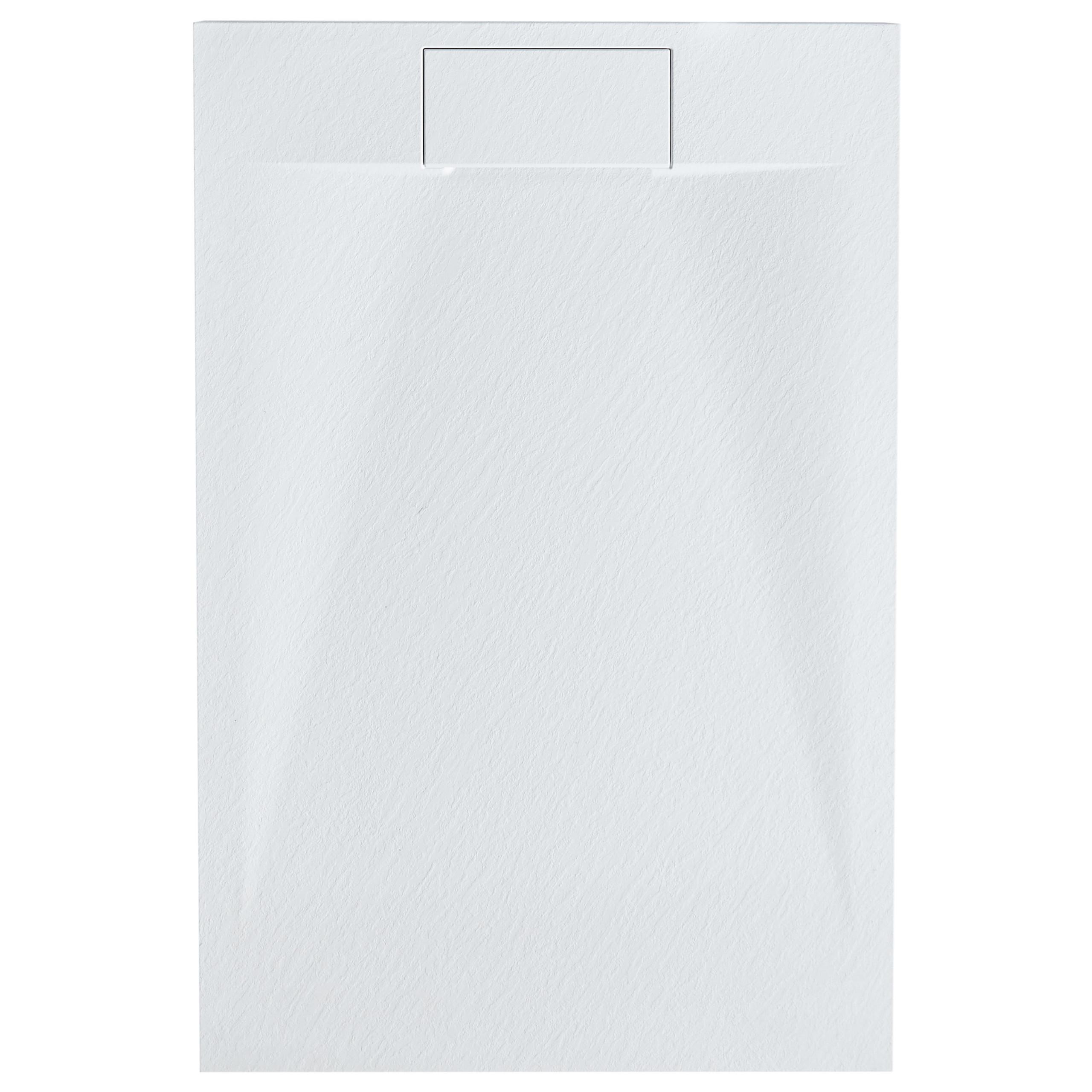 DUSCHWANNE 80/120/3 cm Weiß Azzurro - Weiß, Kunststoff (120/3/80cm) - Beliani