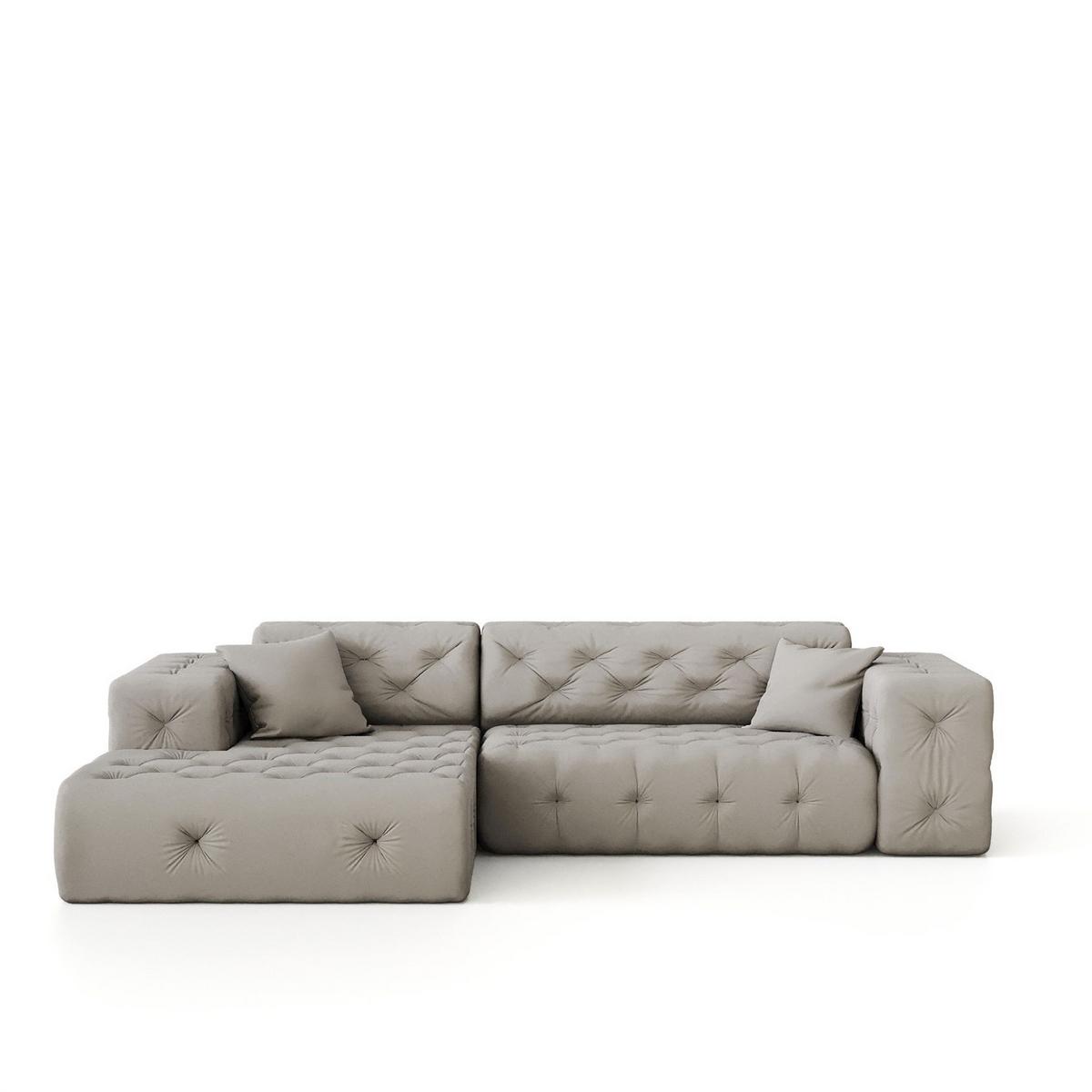 ECKSOFA Chantal - Grau, Holzwerkstoff/Textil (266/171cm) - Fun Möbel