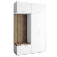 GARDEROBENSCHRANK REMA 150/240/60 cm Modern Garderobe-Set Weiß - Weiß/Mokka, Holzwerkstoff (150/240/60cm) - MASSENO