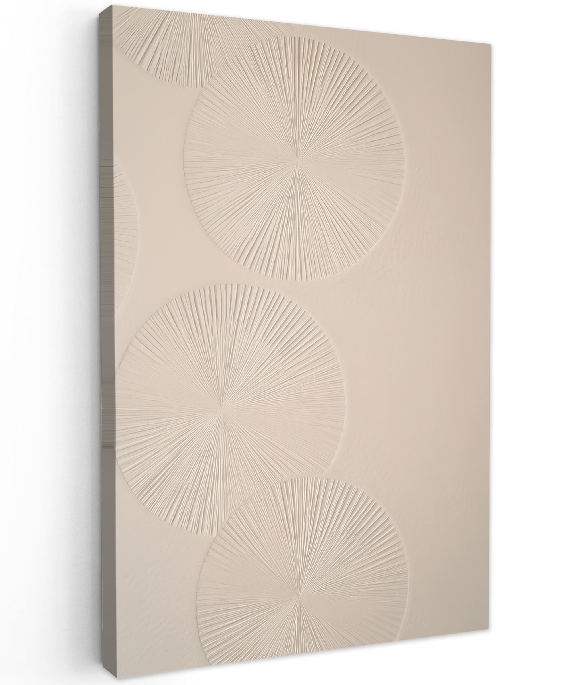 LEINWANDBILD Japandi - Beige - Modern Deko Groß 90x140 cm - Ecru, Textil (90/140cm) - MuchoWow