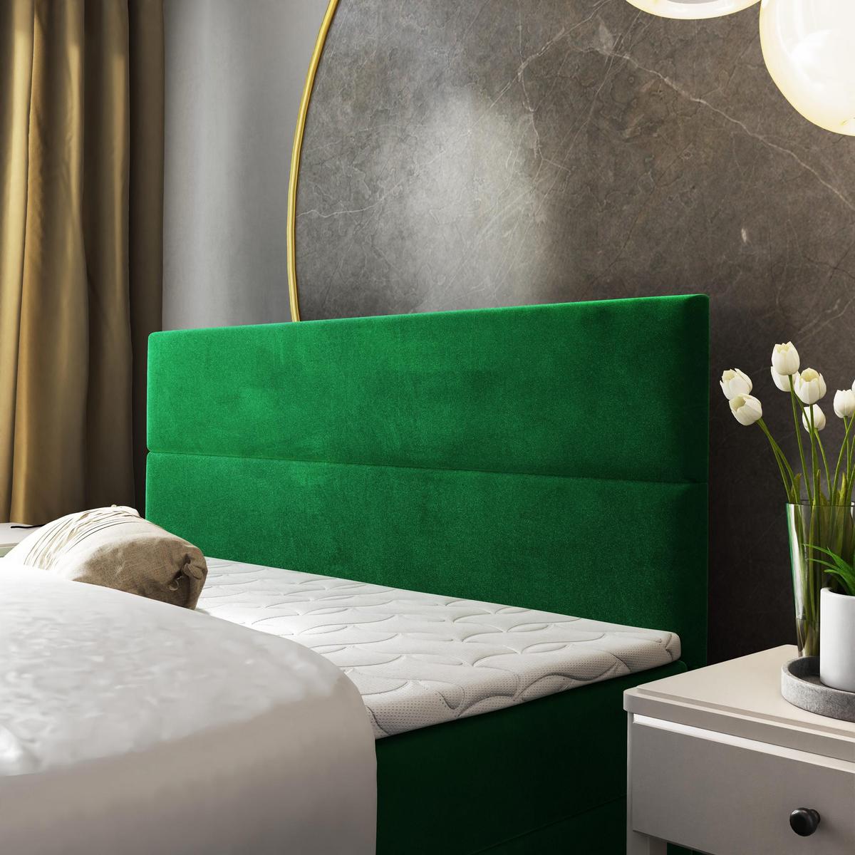 BOXBETT SANTA 180x200 cm mit Matratze und Topper - Grau - Grau, Holz (180/200cm) - MASSENO