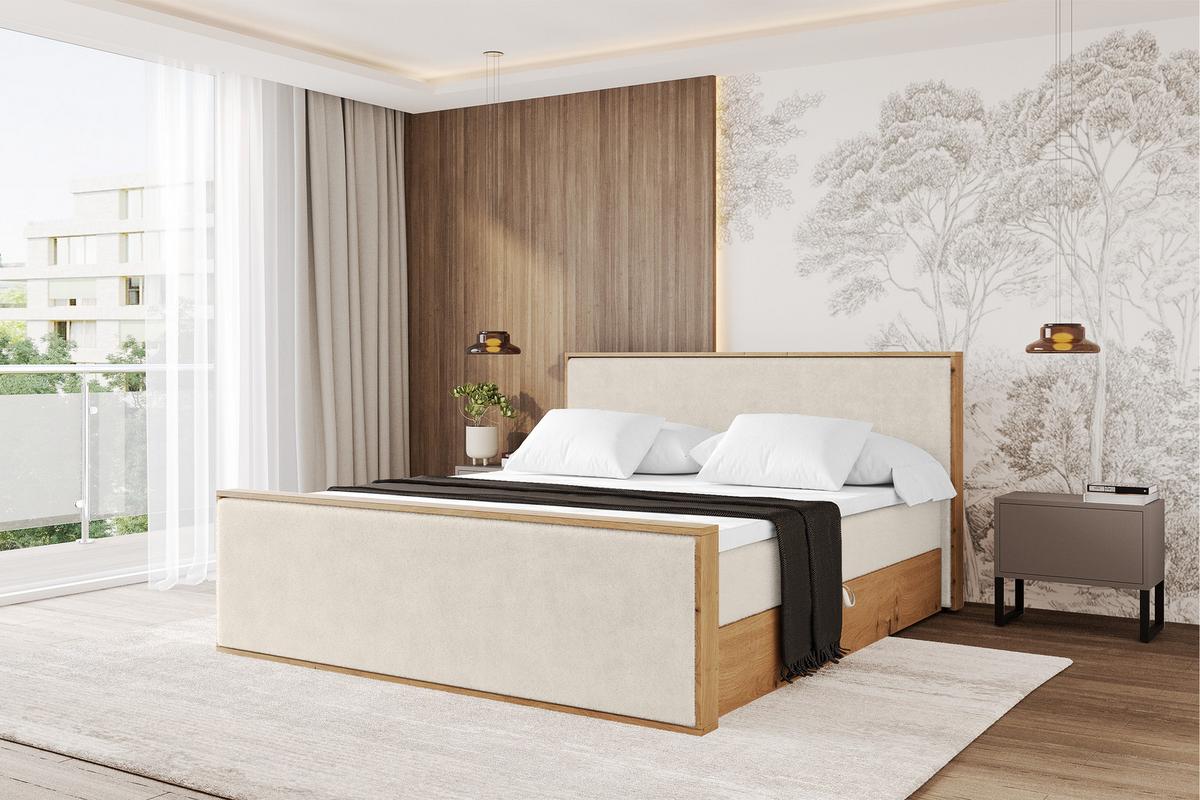 BOXBETT LOLLI9 -Z 120x200 - H3 Hellbeige - Sandfarben, Holzwerkstoff (120/200cm) - ALTDECOR