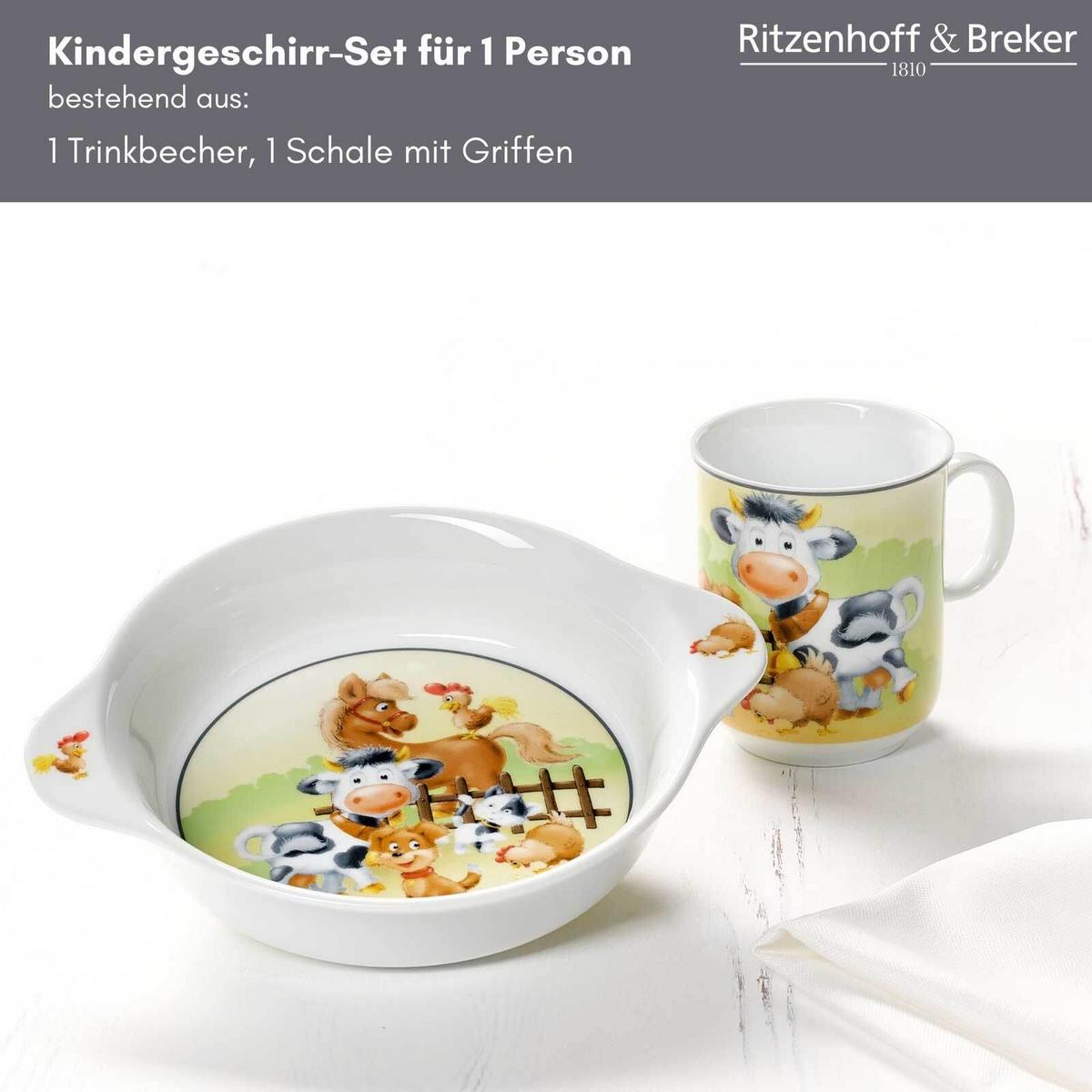 KINDERGESCHIRR Hoftiere bunt - Multicolor, Keramik (2/2/2cm) - Ritzenhoff Breker