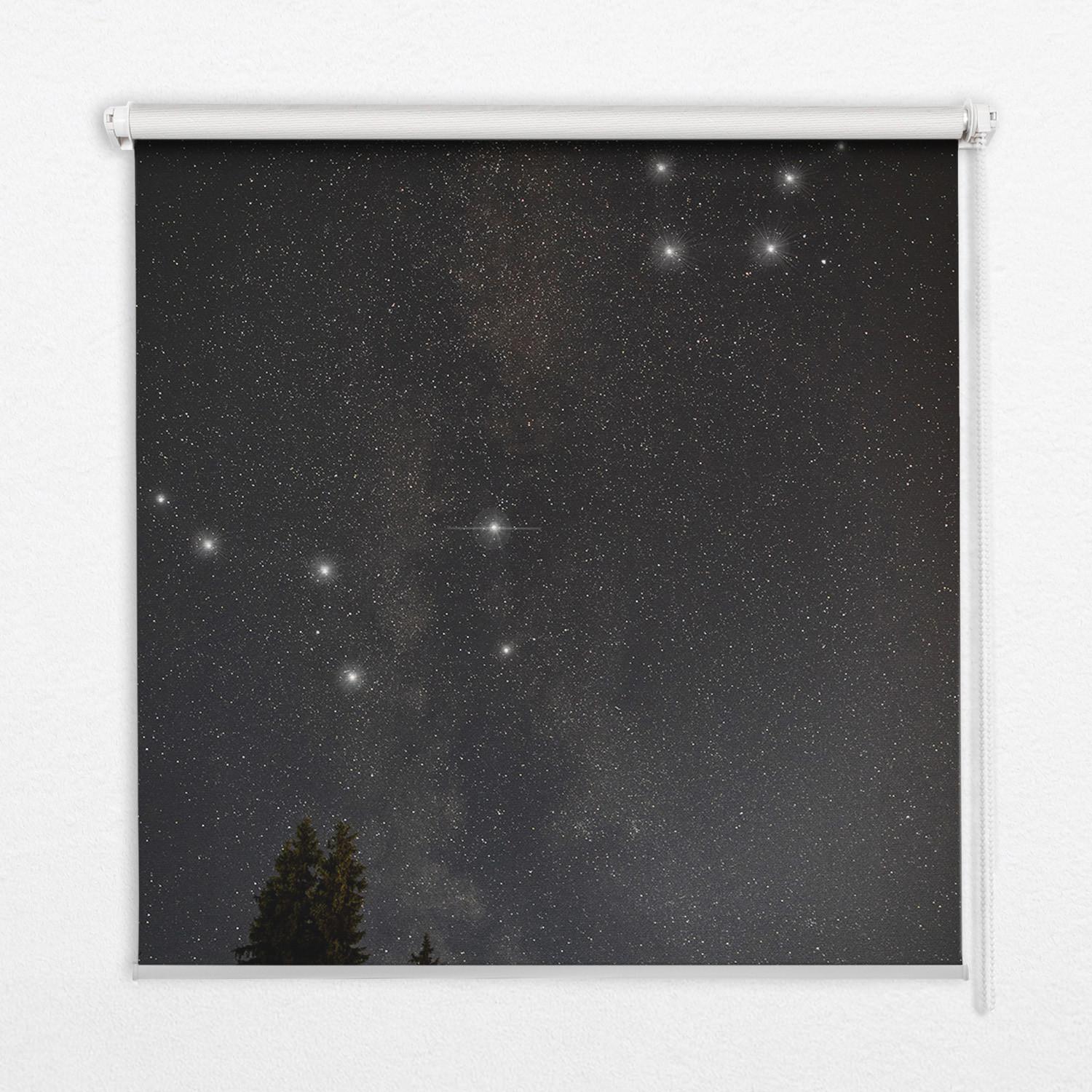 INNENROLLO - Fensterrollo - Rollo - 90x140 cm - Sterne am Himmel - Schwarz, Kunststoff (90/140/0.5cm) - TULUP