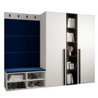 GARDEROBEN-SET 214/184/42 - Schwarz/Dunkelblau, Holz/Kunststoff (214/184/42cm) - MÖBEL KRYSPOL