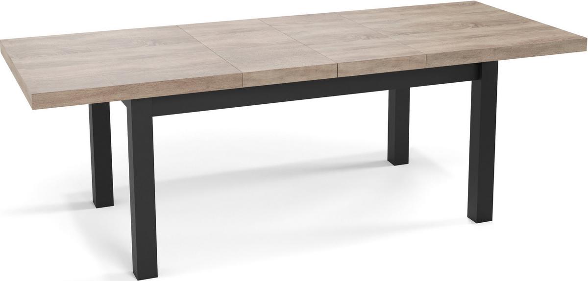 ESSTISCH Gemini rechteckig ausziehbar, Sonoma Eiche 200-300/100/78 cm - Schwarz/Sonoma Eiche, Holz/Holzwerkstoff (100/300/78cm) - WFL GROUP