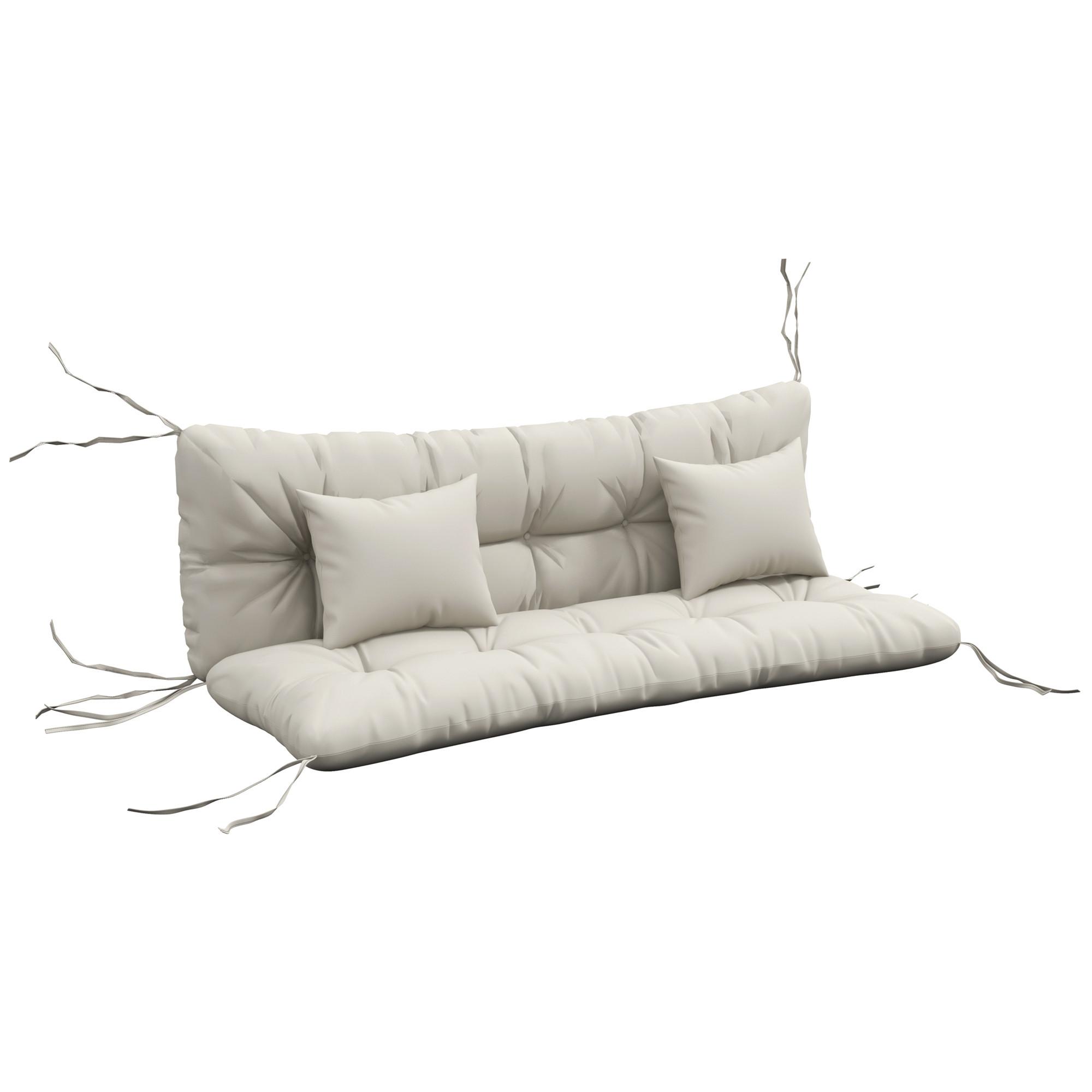 SITZKISSEN 4er Set Polyester PP-Baumwolle Cremeweiß - Creme, Textil (50/12/150cm) - Outsunny