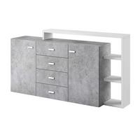 SIDEBOARD Ilyes Weiß und Beton - Weiß, Holzwerkstoff (180/98/37cm) - Petits-meubles