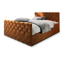 BOXBETT MANDI 200x200 cm mit Matratze und Topper, H2+H3 - Kupferfarben - Kupferfarben, Holz (200/200cm) - MASSENO