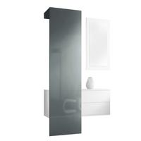 GARDEROBE Carlton Paneel in Grau Hochglanz - Grau, Holzwerkstoff (105/193/35cm) - Vladon