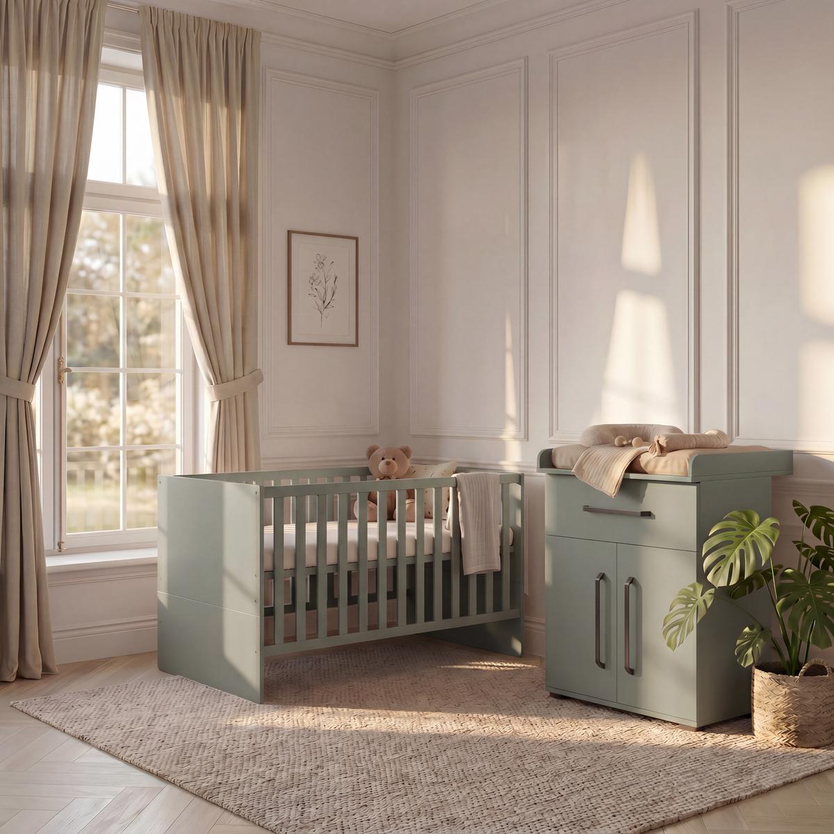 BABYBETT Essentials Premium Schilfgrün - Grün, Holz/Holzwerkstoff (70/140cm) - arthur berndt