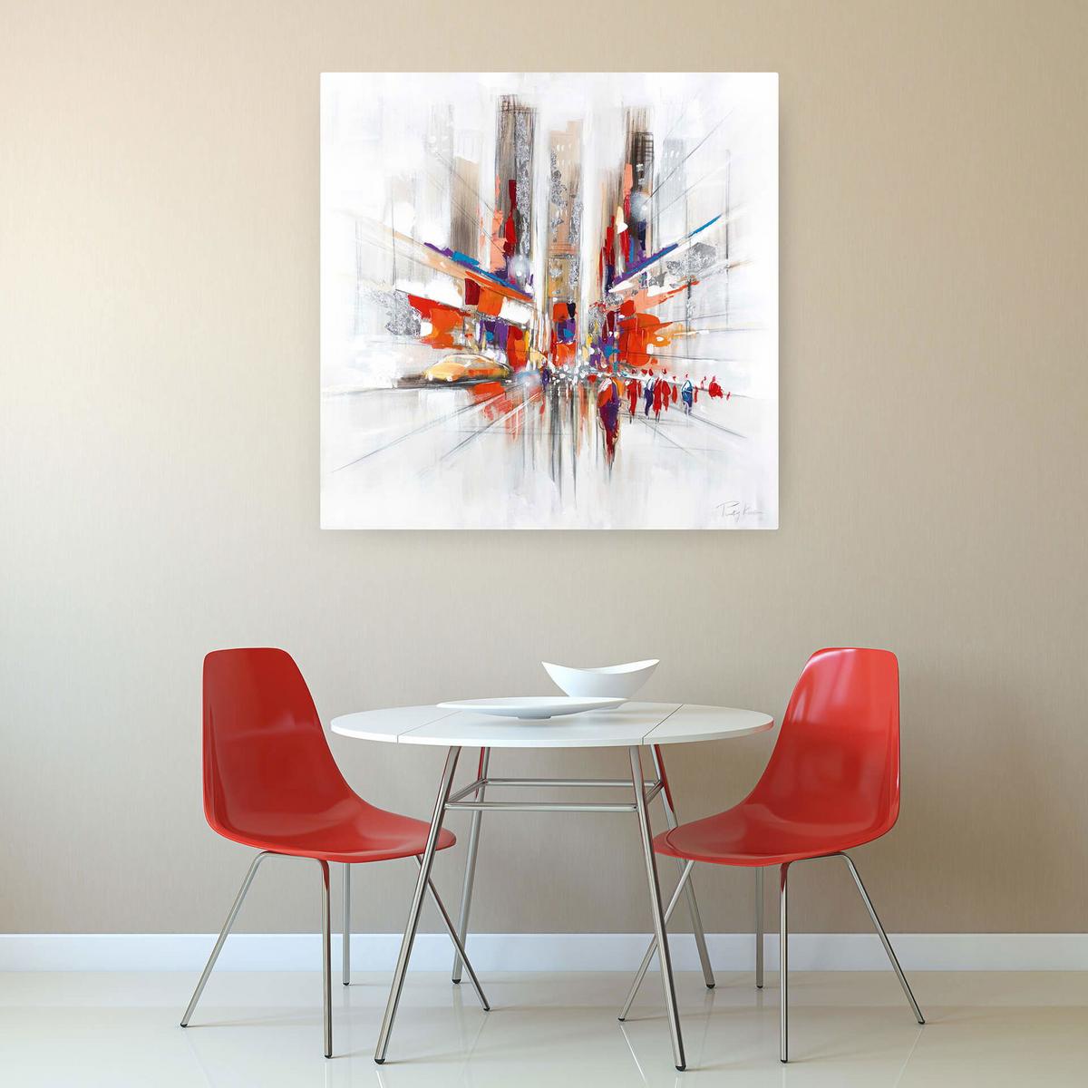 ÖLGEMÄLDE 80/80 cm - Silberfarben, Holz/Textil (80/80cm) - KUNSTLOFT