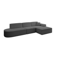 ECKSOFA Ottomane Rechts IREA-L2-v3 - 327x165x77 cm Grau - Olivgrün, Holzwerkstoff/Textil (327/165cm) - ALTDECOR