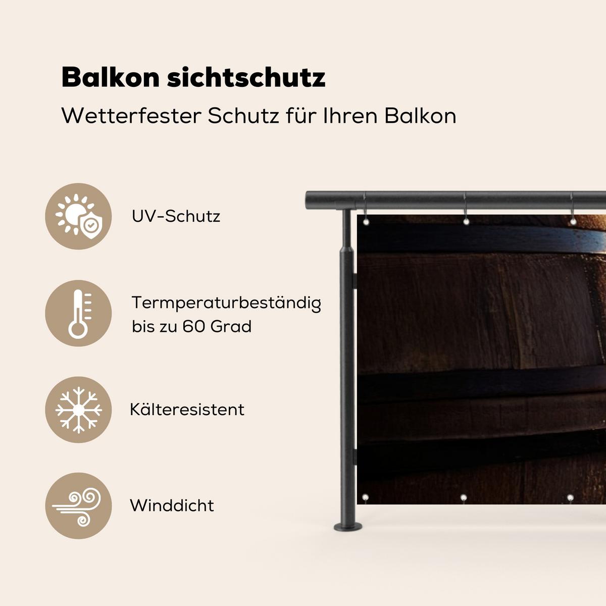 BALKON-SICHTSCHUTZ Bier - Hopfen - Landschaft Deko XXL 500x100 cm - Grün, Kunststoff (500/100cm) - MuchoWow