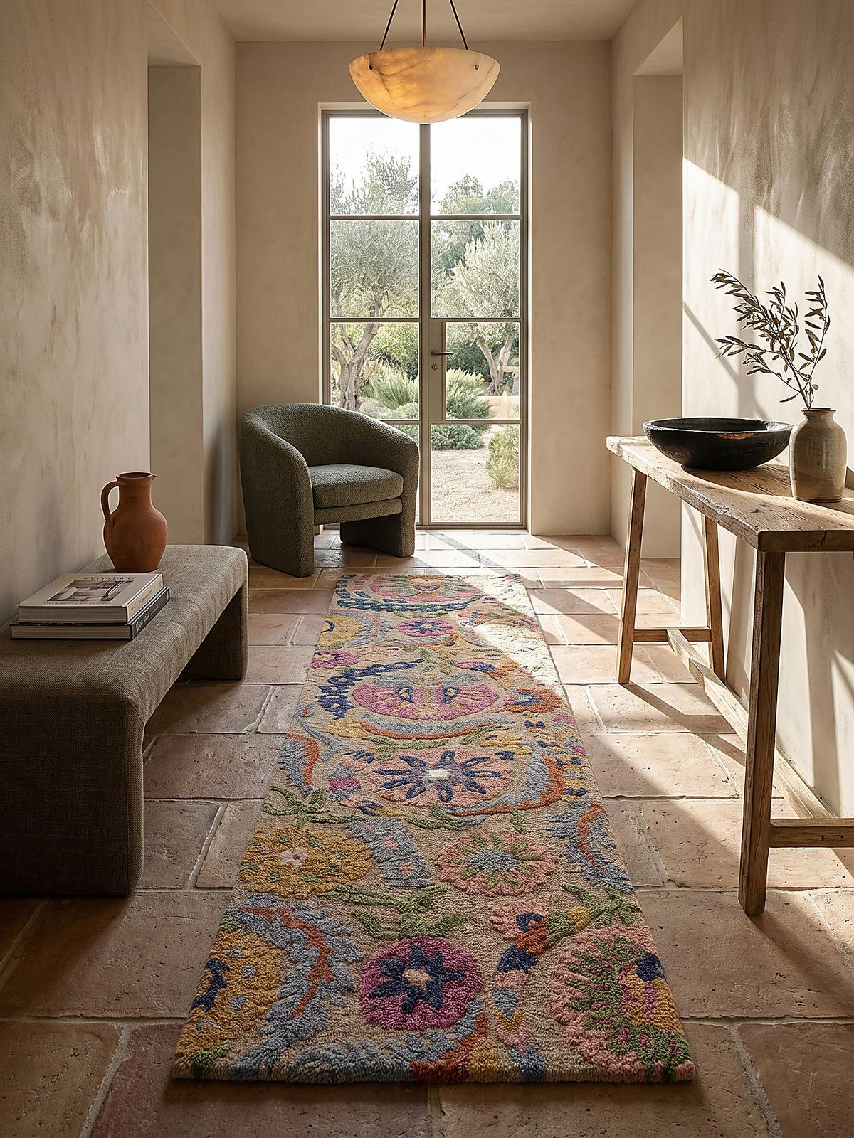 WOLLTEPPICH HEDDA, floral, Bunt, 80 x 300 cm - Multicolor, Textil (300/80cm) - KADIMA DESIGN