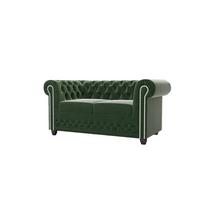 CHESTERFIELD-SOFA 2-Sitzer Nyx Flasche grün Samt - Smaragdgrün/Braun, Holz/Textil (148/72/86cm) - S-Style Möbel