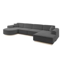 WOHNLANDSCHAFT ARRIO-U2 303x171x83 cm Platinfarben - Platinfarben, Holzwerkstoff/Textil (388/83/171cm) - ALTDECOR