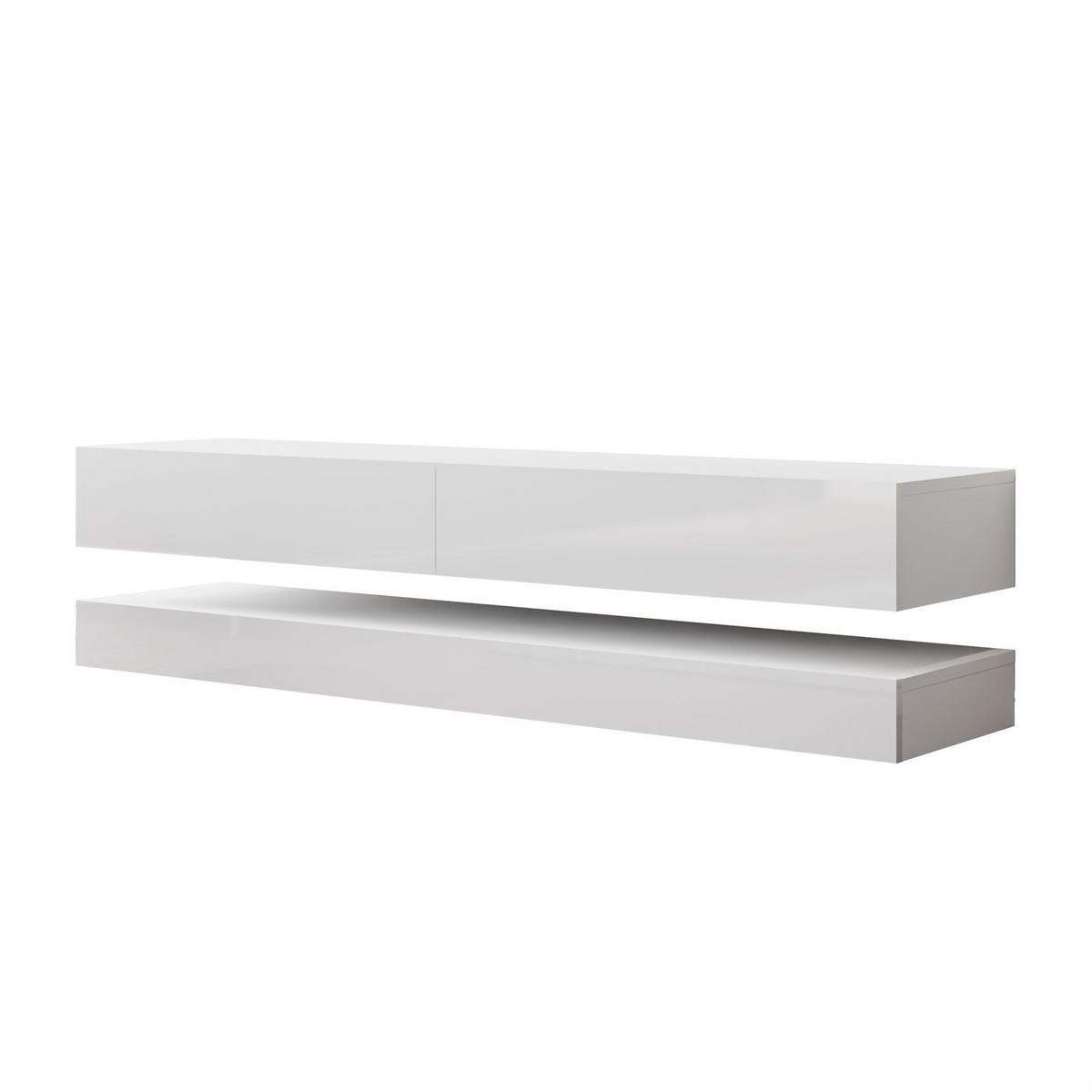 TV-RACK SKY 140 cm, Weiß hochglanz - Weiß, Holzwerkstoff (140/25/34cm) - Lookway