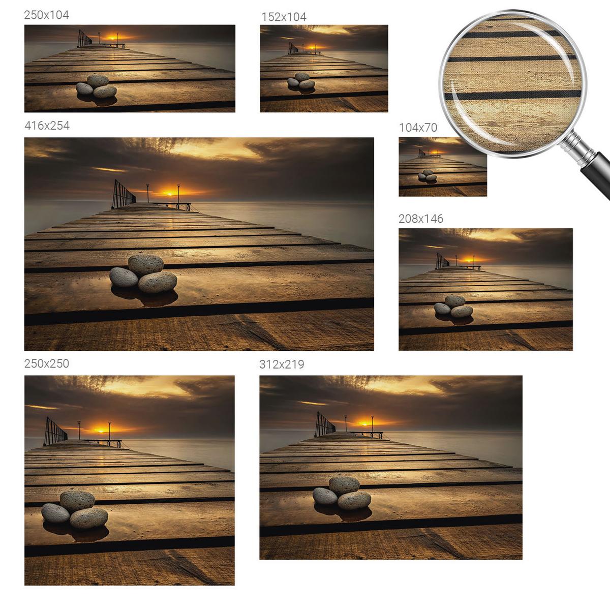 FOTOTAPETE 250x250 cm - Sonnenuntergang - Braun, Textil (250/250cm) - Wallfluent
