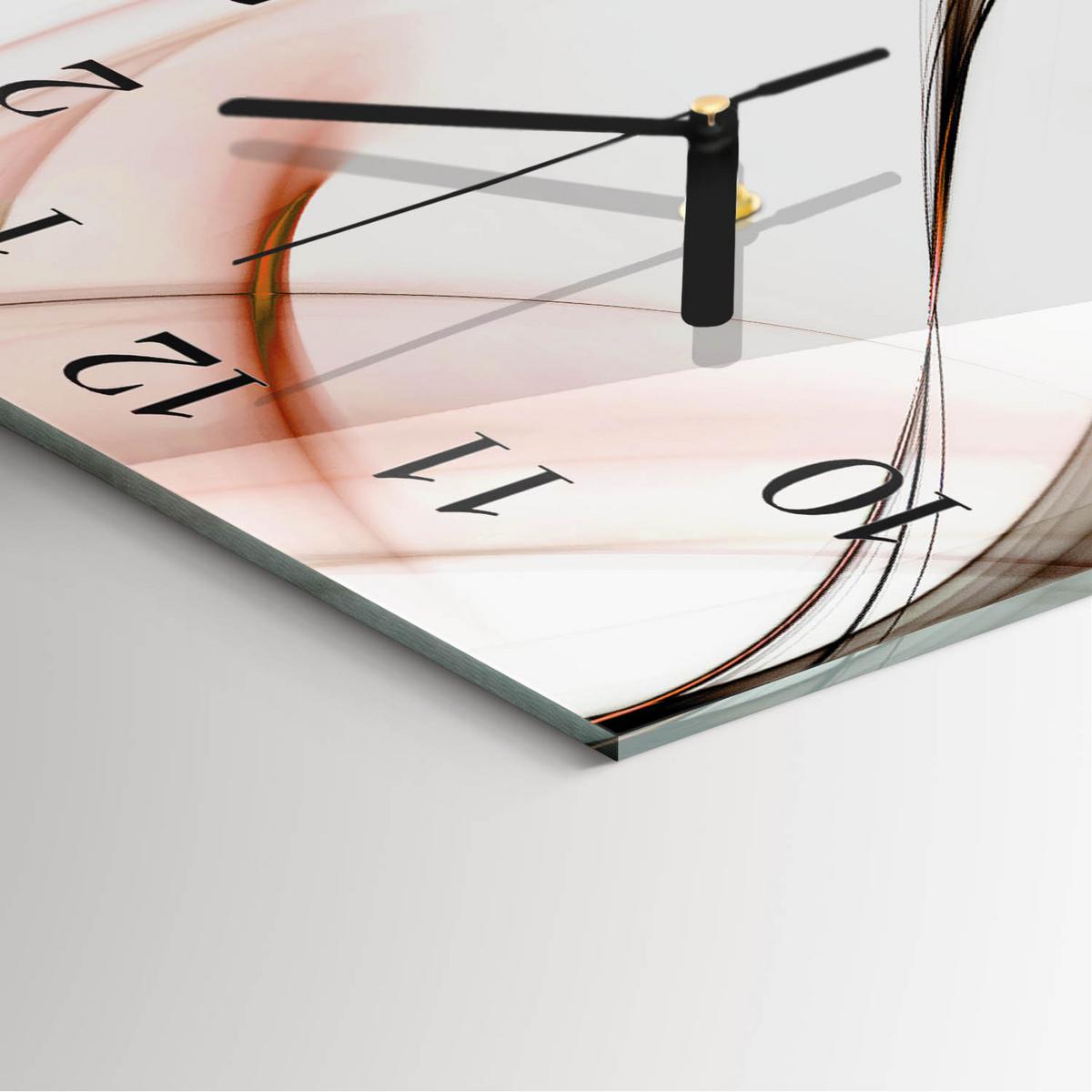 WANDUHR aus Glas 30x30 cm - Abstraktion - Braun, Glas (30/30/0.4cm) - TULUP